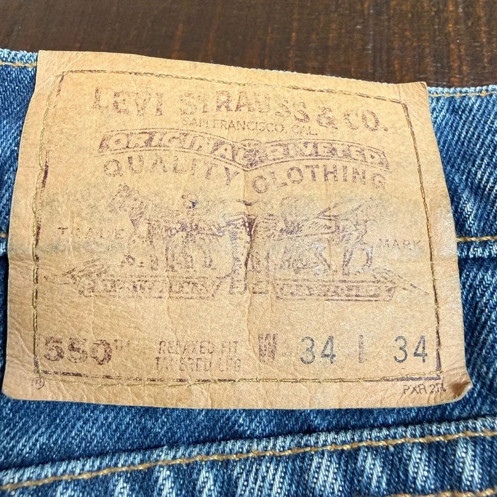Levi's 550 Orange Tab USA Made 90s Jeans Mens 34x34 Relaxed Fit Tapered Leg VTG